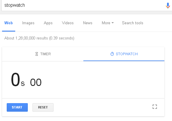 Google stopwatch