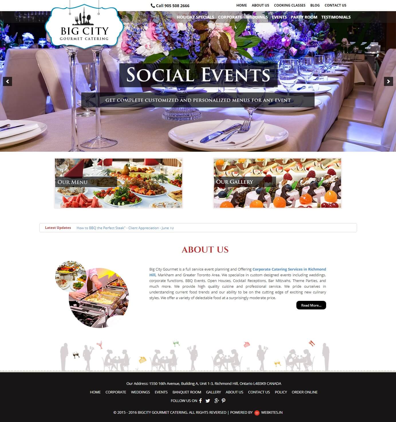 Wordpress webdesigning for Bigcity Gourmet Catering