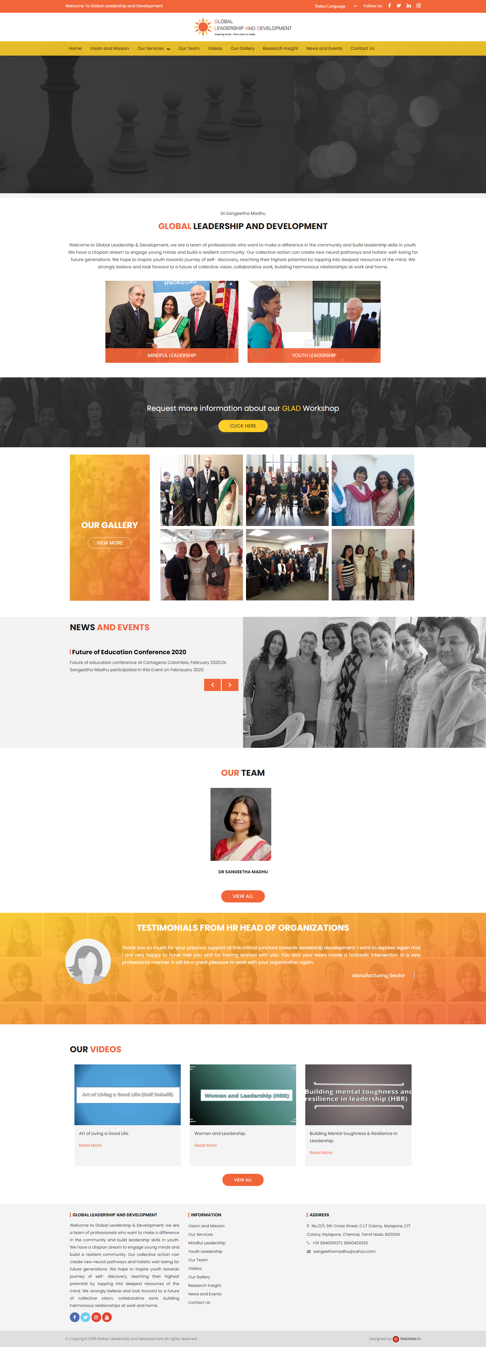 Wordpress website developed for global leadership coach