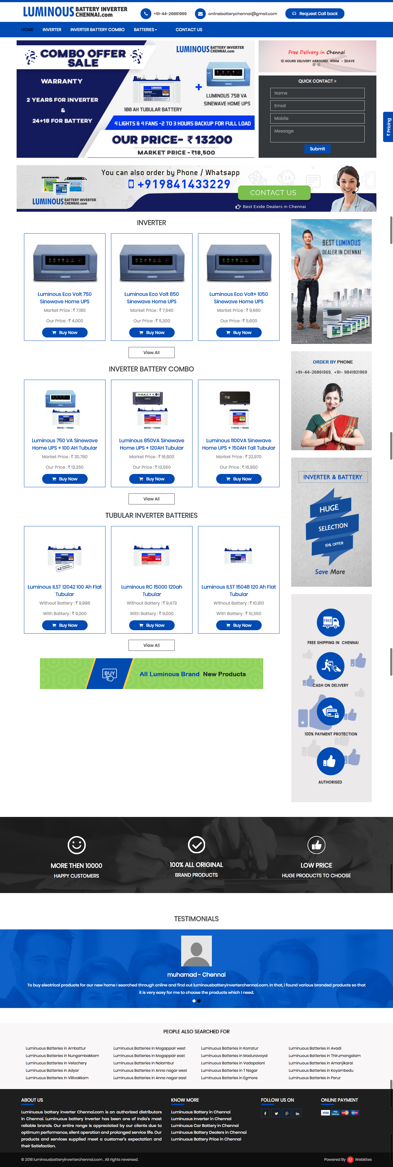 Luminous Battery Inverter Chennai